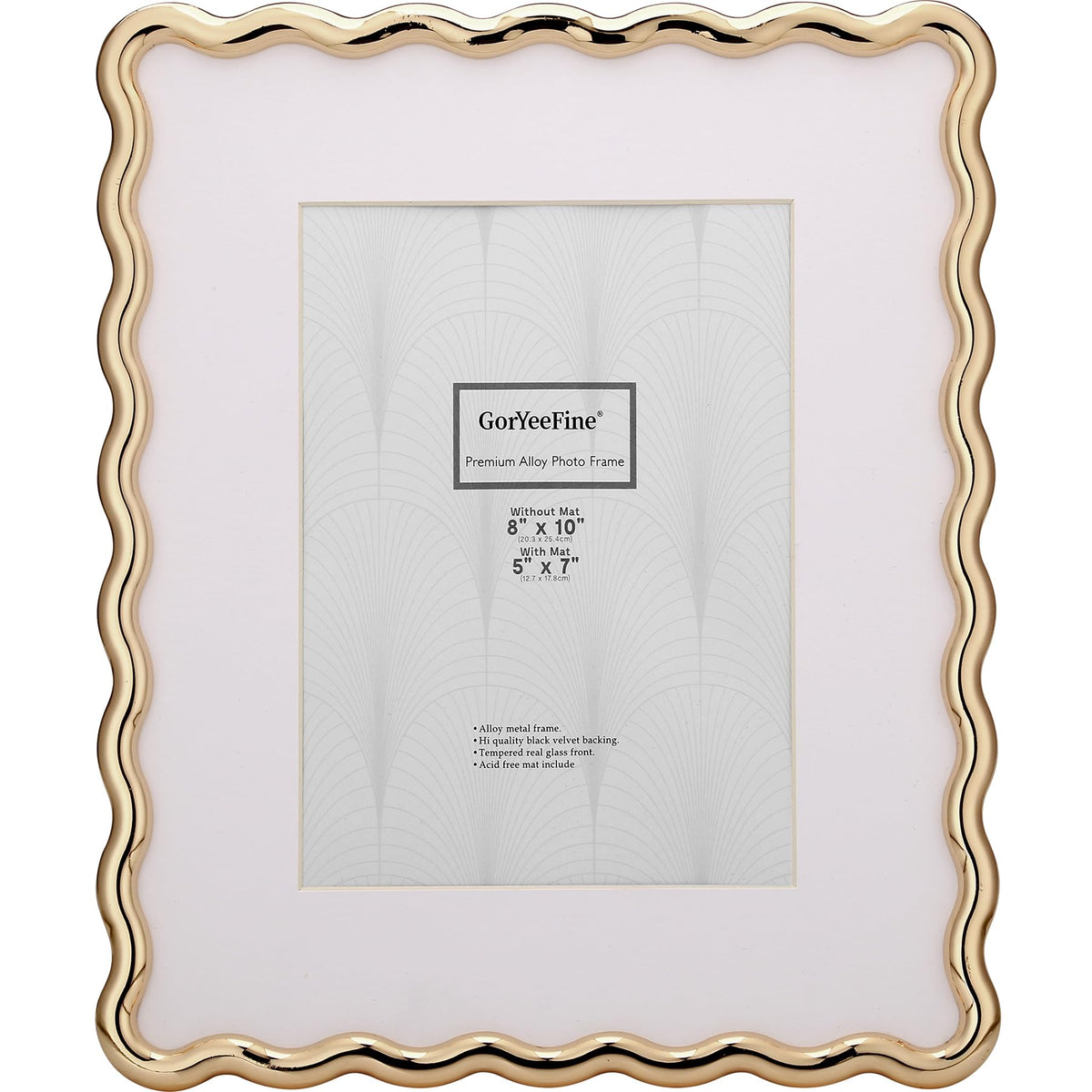 GorYeeFine 8x10 heavy-duty zinc frame front view with premium gold finish.