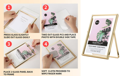 GorYeeFine gold 8x10 frame clear glass quality for safe handling