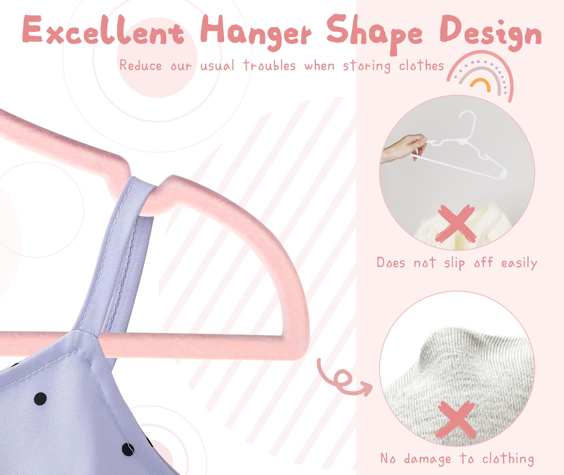 GOSCHE dark pink hangers neatly organized in a kid's drawer.