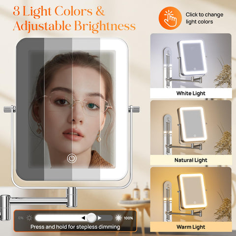 Gospire 1X/10X magnification with touch switch for quick brightness and color changes.