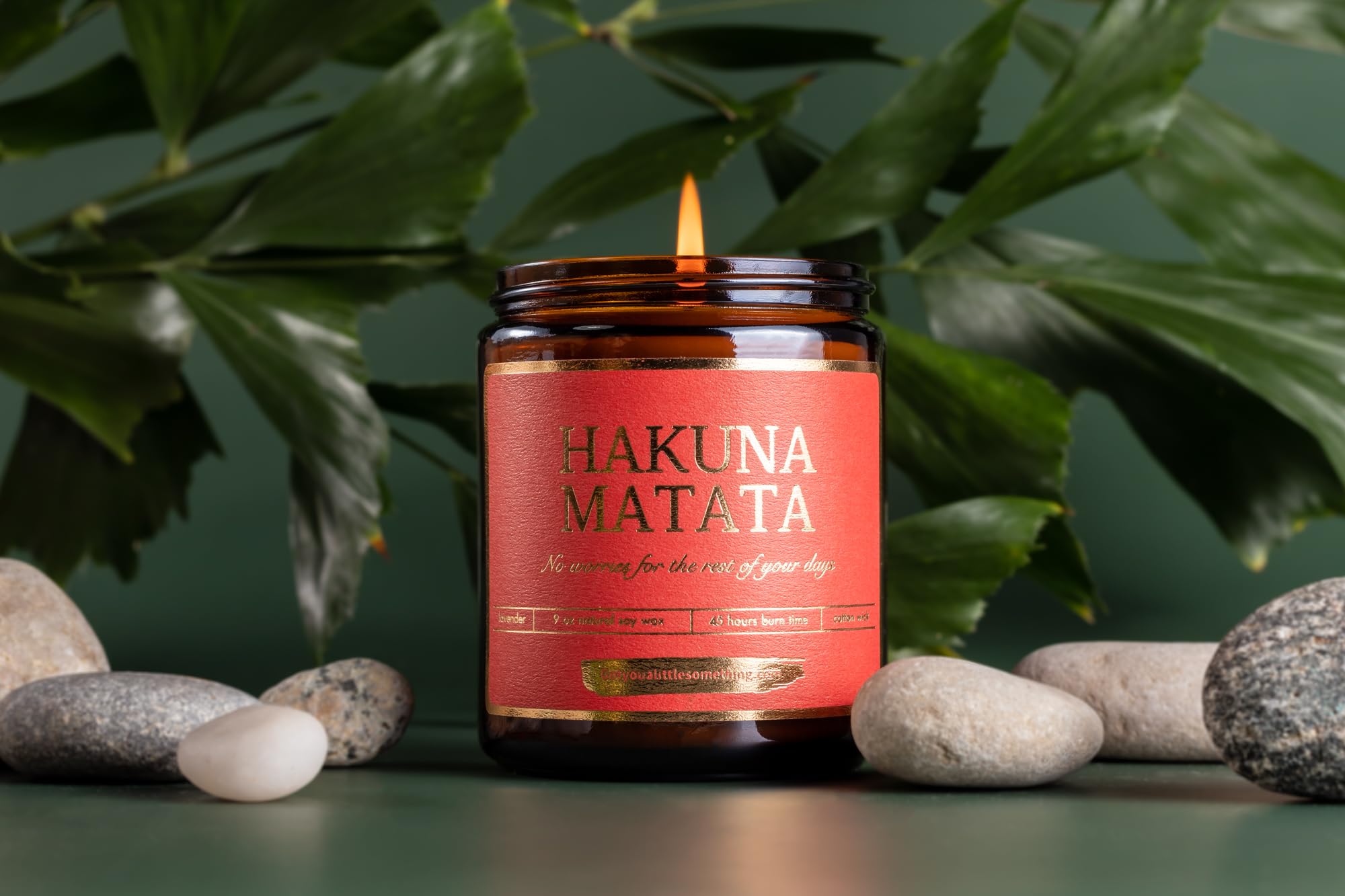 Hakuna Matata natural soy wax candle with cotton wick.