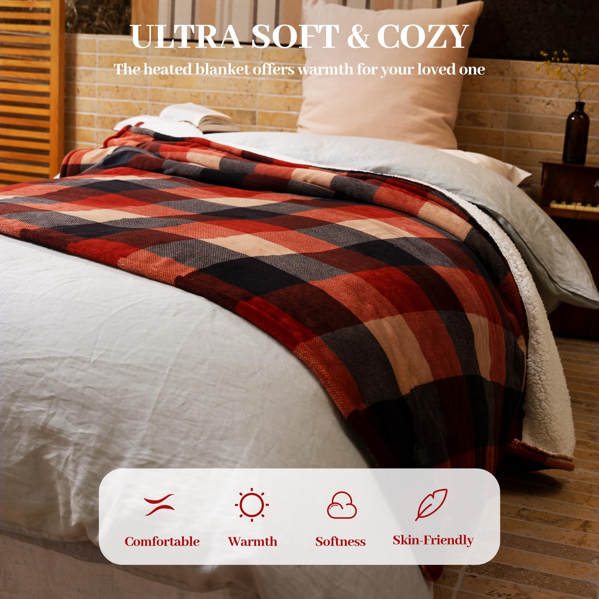 GOTCOZY blanket with 9-hour auto shut-off for safe overnight use.