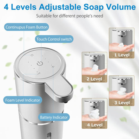 Gotofine 128 oz capacity foam dispenser with visible level gauge reduces refills.