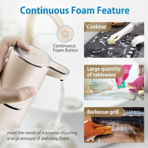 Gotofine continuous foam mode for high-output cleaning tasks.
