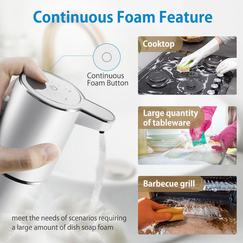 Gotofine IPX5 waterproof foam dispenser ideal for humid kitchens and bathrooms.