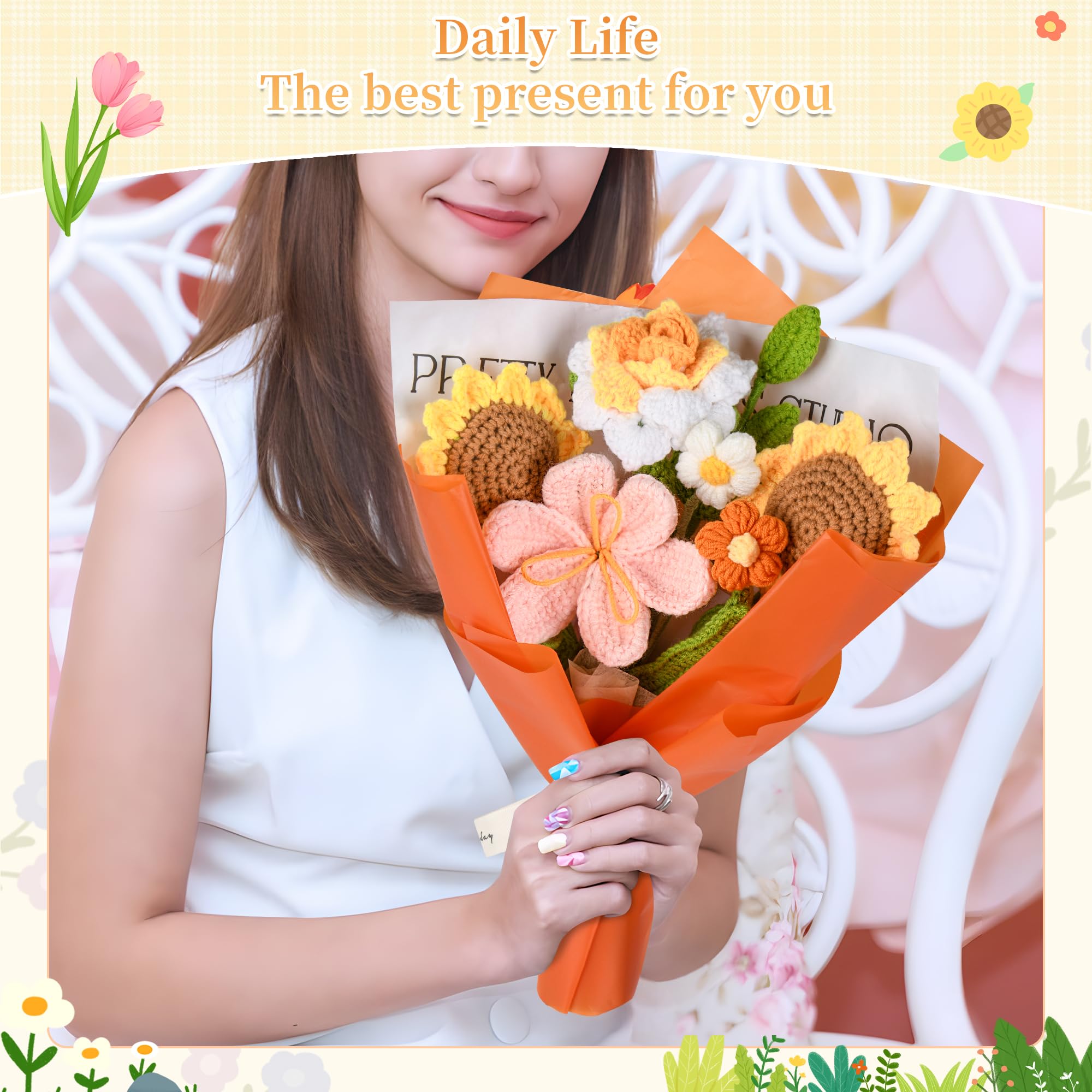 Gouraml Mother's Day gift crochet bouquet offers lasting beauty and sentiment.