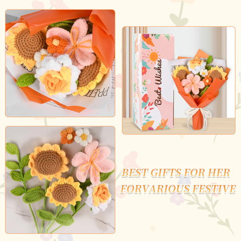 Gouraml crochet rose flower adds charm and allergy-friendly accents to any arrangement.