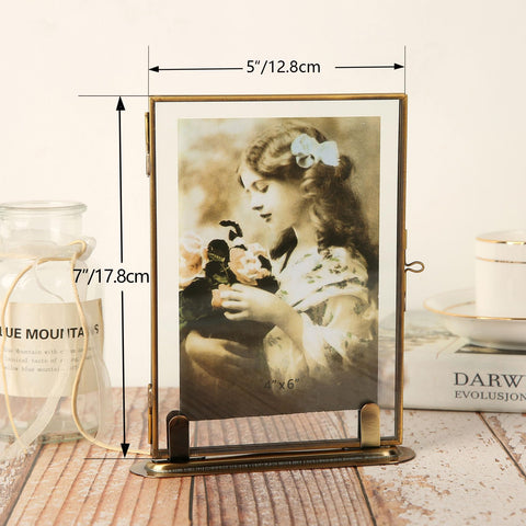 Goutangen brass floating frame showing double glass panels for elegant presentation