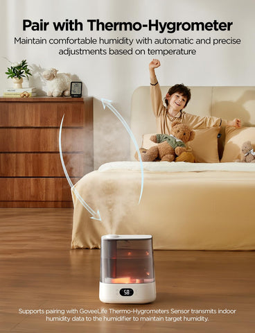 GoveeLife 6L tank supports up to 60 hours of continuous mist.