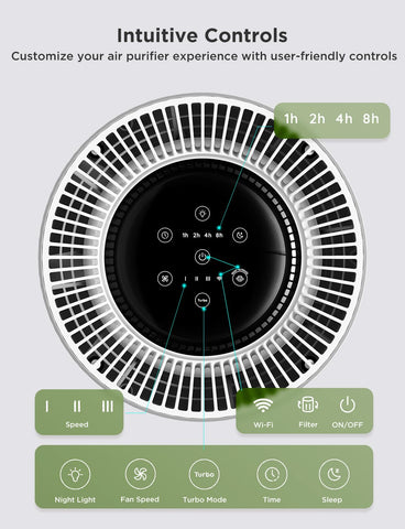 GoveeLife high-efficiency filtration captures ultra-fine particles.