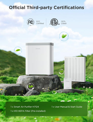 GoveeLife purifier covering 1046 ft² for spacious living areas