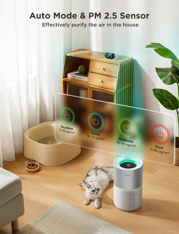 GoveeLife air purifier turbo mode delivers rapid purification when needed.