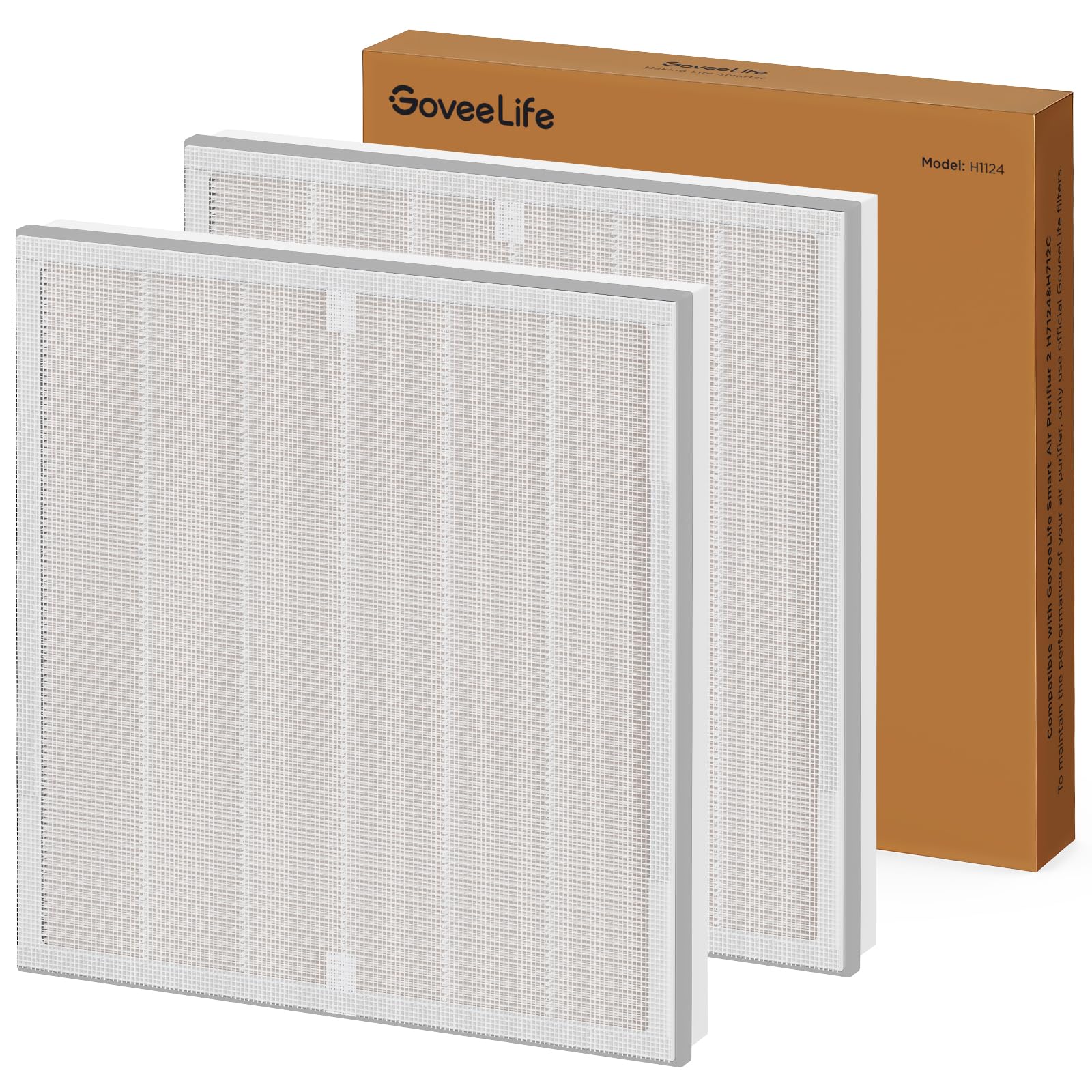 GoveeLife H7124 replacement filter pack for easy swaps and consistent purifier performance.