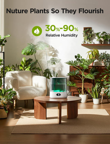 GoveeLife large-room humidifier covers up to 600 sq ft for living areas.