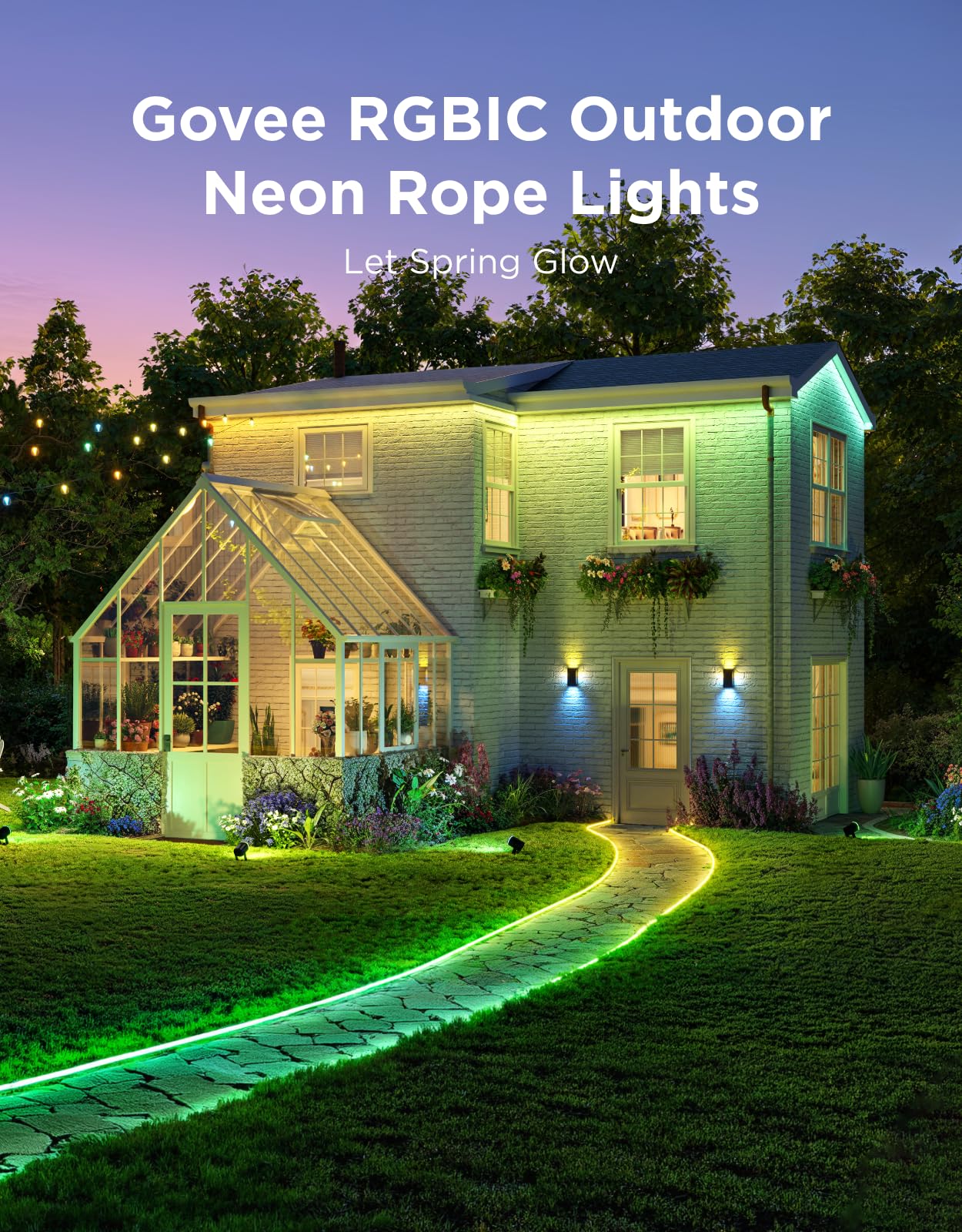 Govee RGBIC rope light with color-play lighting for vibrant evenings.