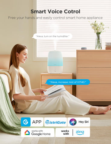 GoveeLife 3L tank humidifier delivering long-lasting mist