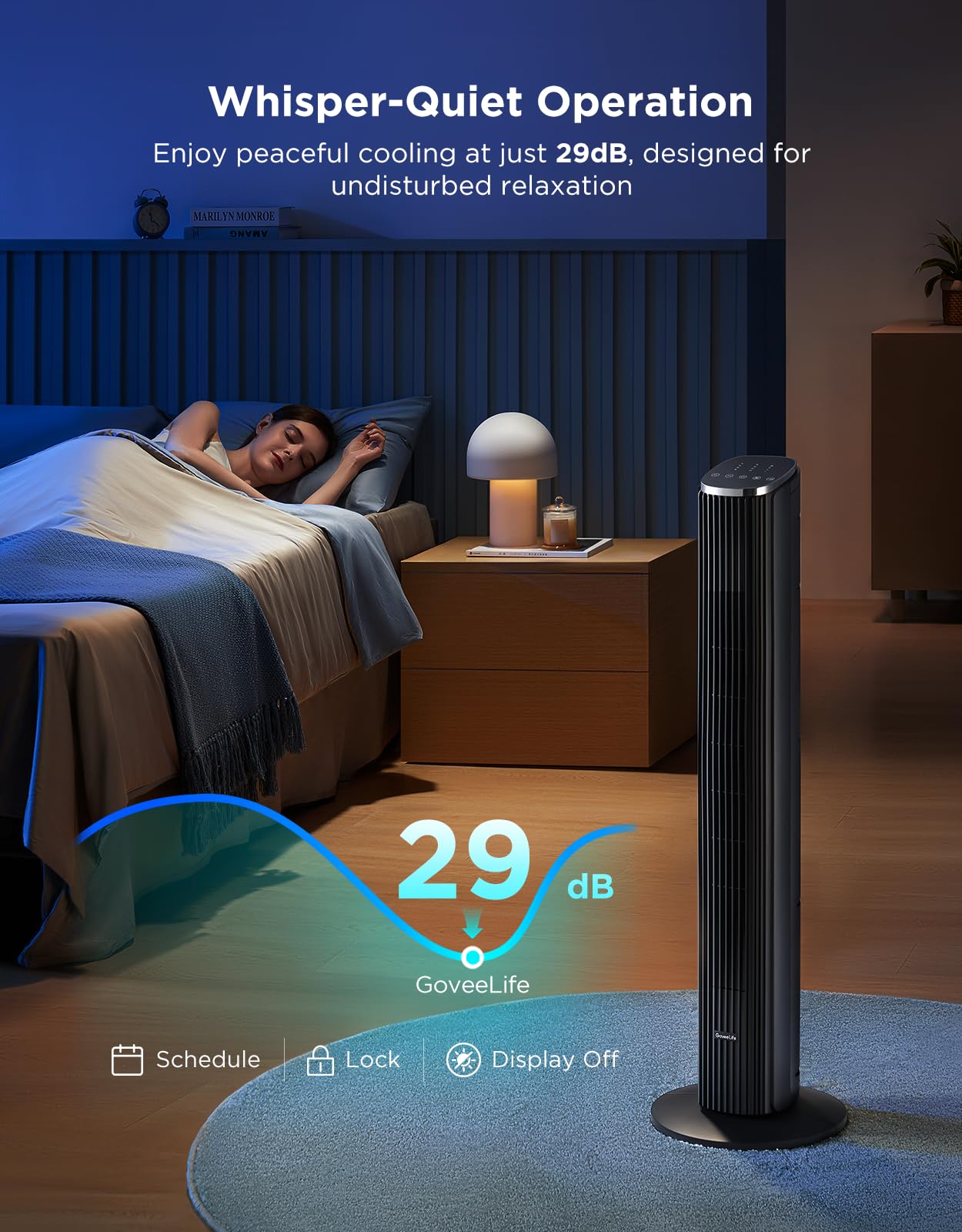 GoveeLife 75-degree oscillation spreads air evenly across the room