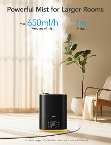 GoveeLife dual-mist humidifier with warm and cold options for seasons