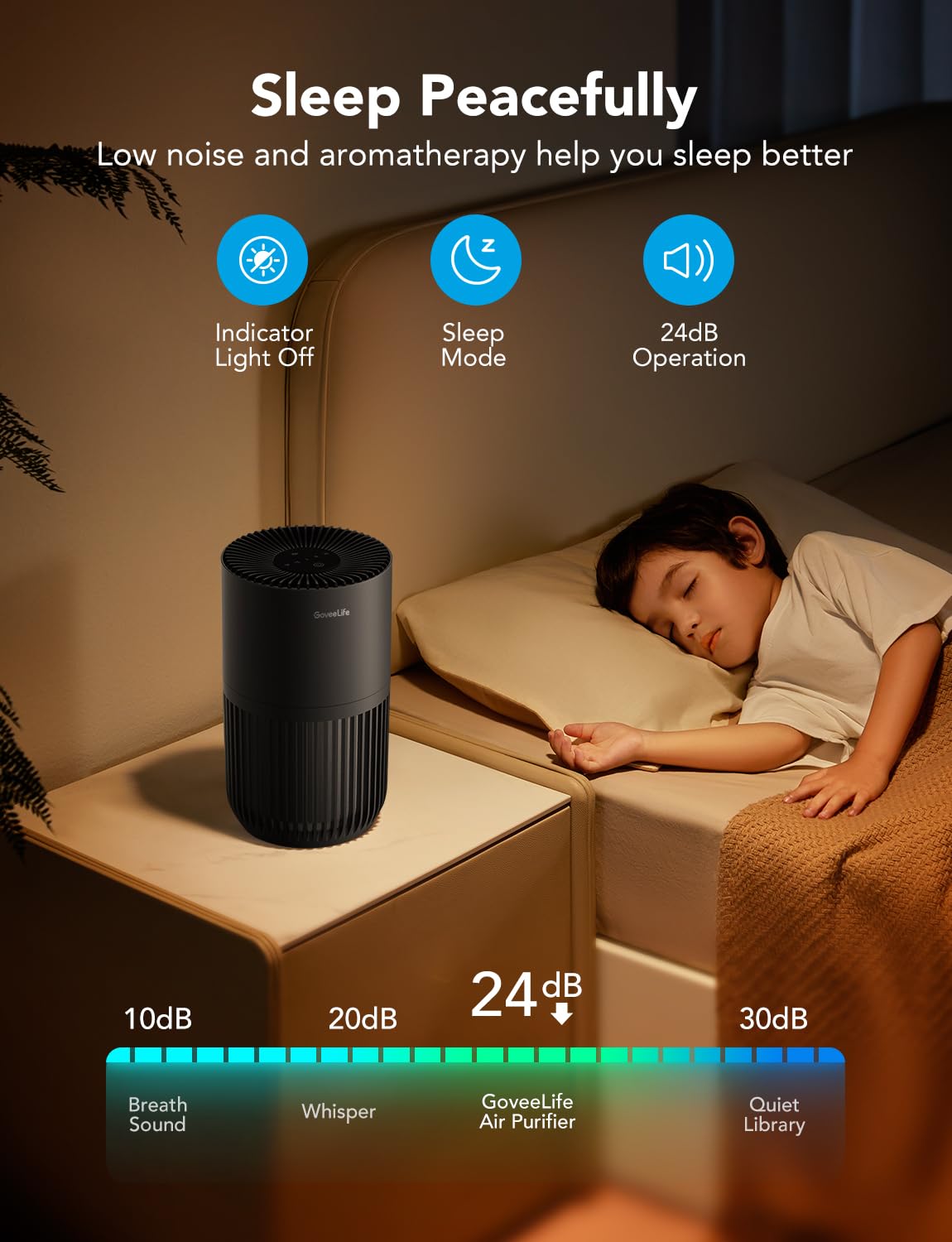 GoveeLife mini air purifier app control on smartphone
