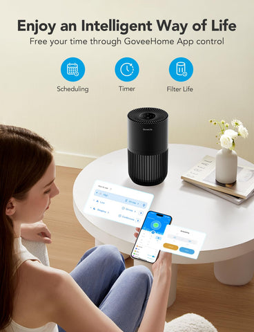 GoveeLife mini air purifier with aroma pad in use