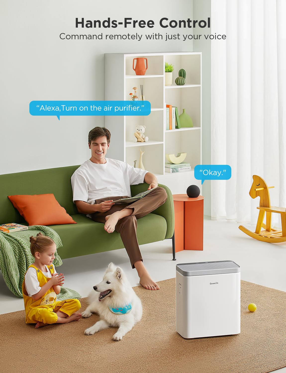 GoveeLife purifier in turbo mode delivering rapid purification.
