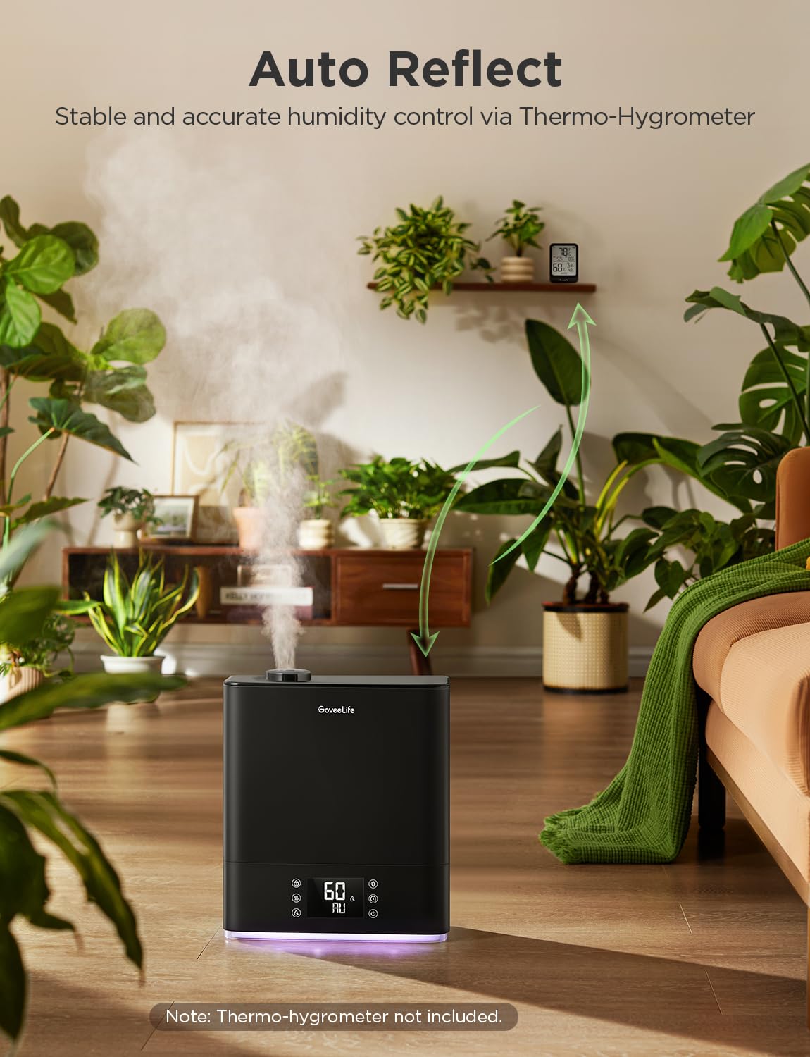 GoveeLife humidifier app control and Wi‑Fi setup for remote use.