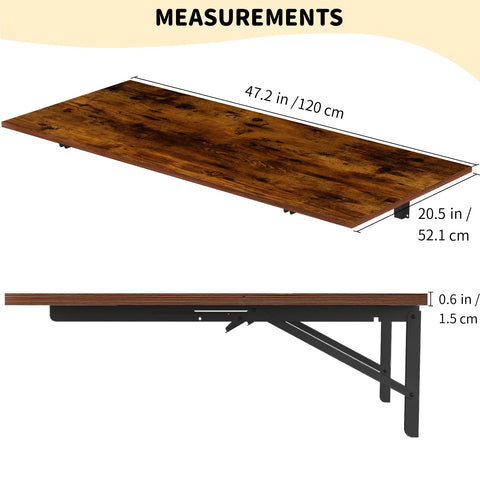 Goylser wall-mounted folding table used as desk in a small home office.