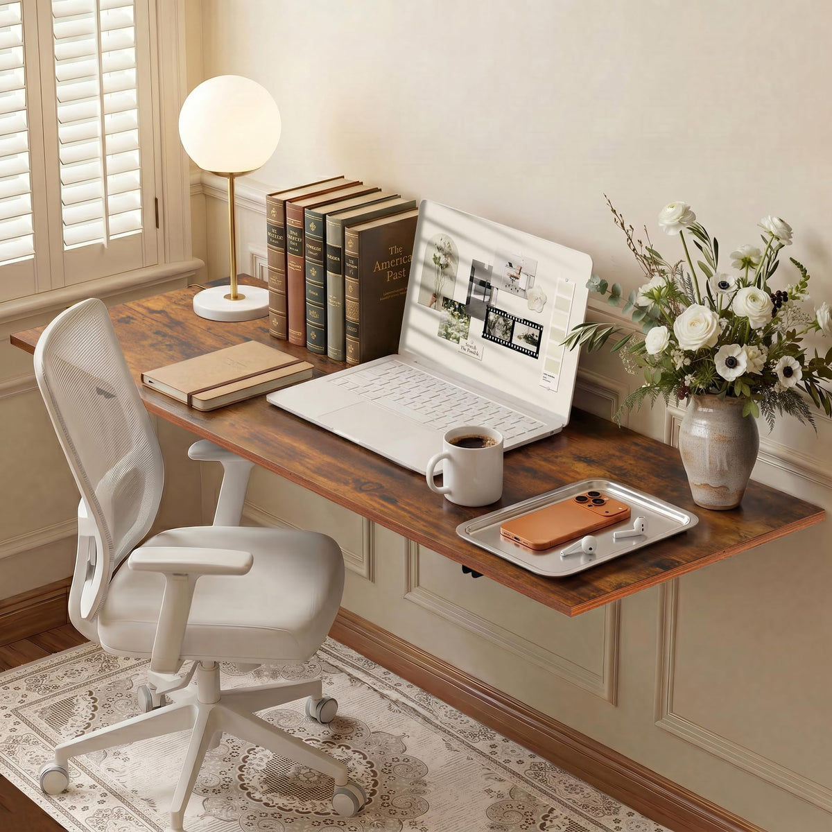 Goylser wall-mounted folding table installation guide shows sturdy brackets for secure mounting.