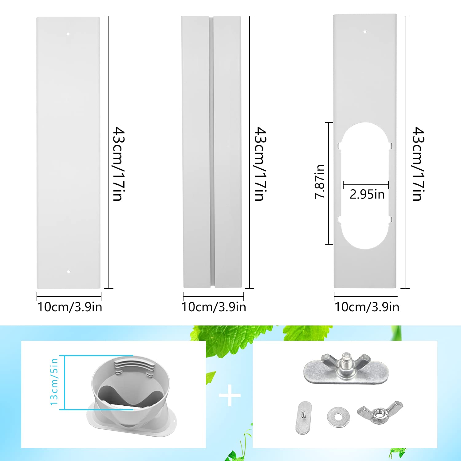 GOZFLVT window seal plates showing adjustable fit for different openings