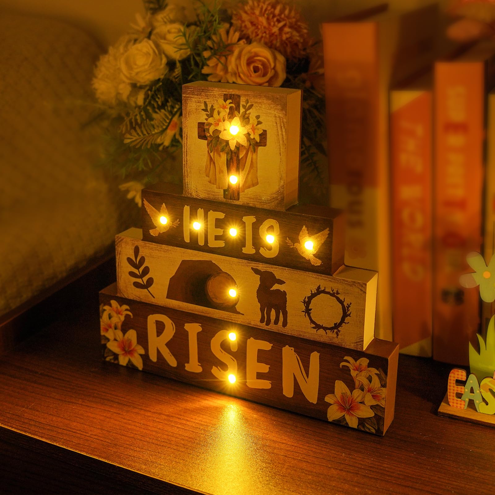 GPGHE 9x9 inch wooden sign fits small spaces and shelves
