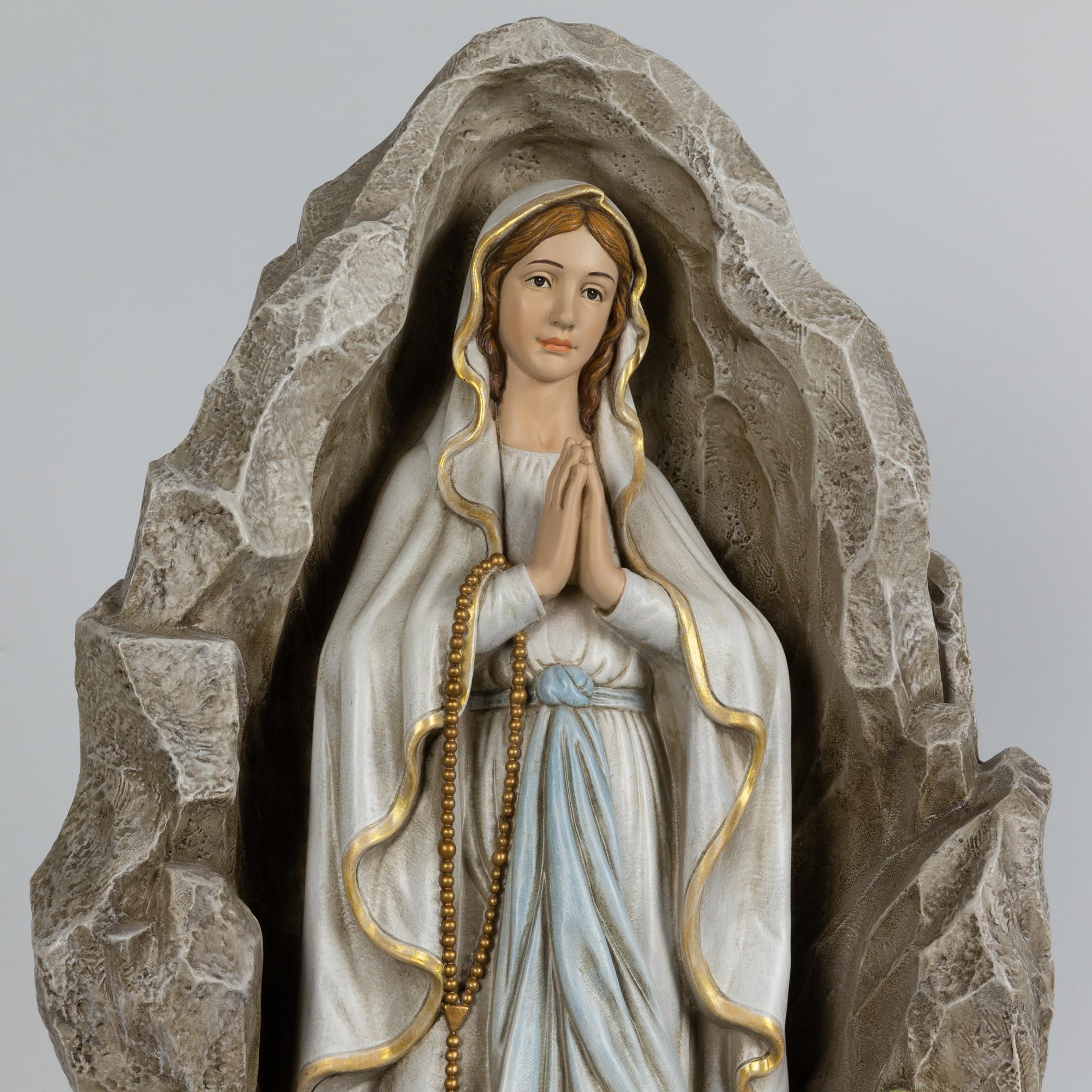 Grace4Joy Lourdes grotto with rose accents enhances prayer corner and meditation space.