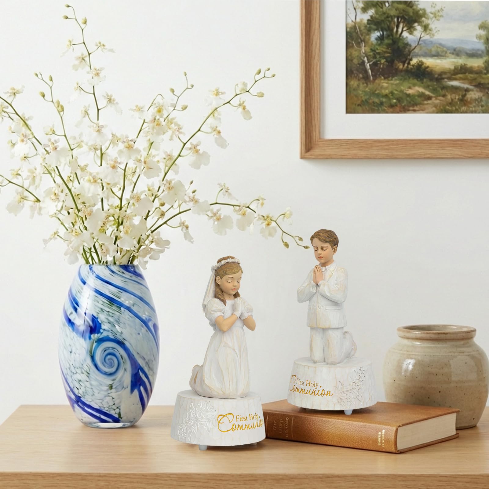 Grace4Joy soft pastel colors—hand-painted artwork enhances room warmth and charm.
