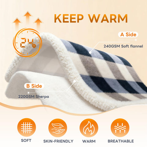 Gracelife sherpa throw plaid side detail adds style and warmth