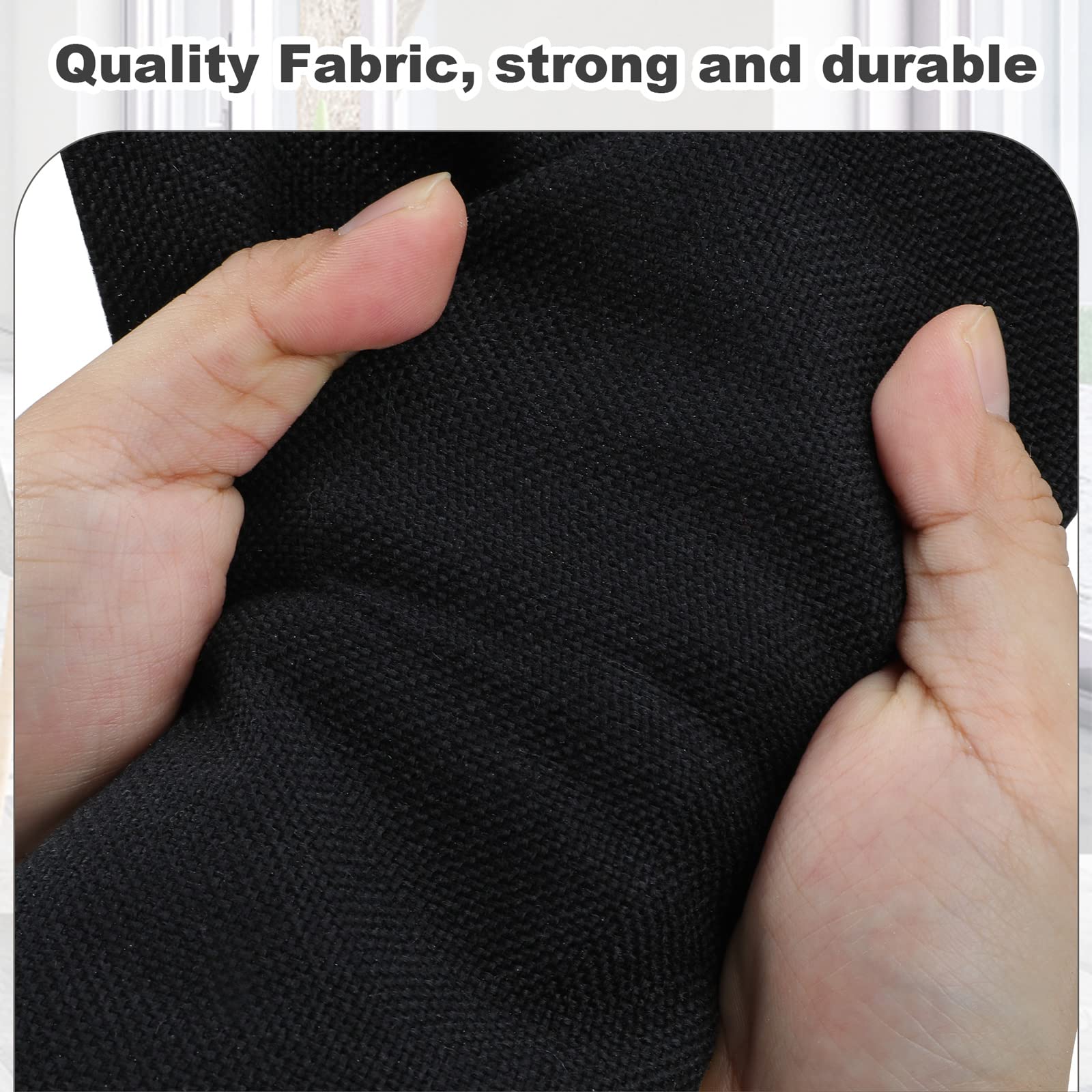 Graciadeco 3-pack storage boxes in black linen organize seasonal items neatly.