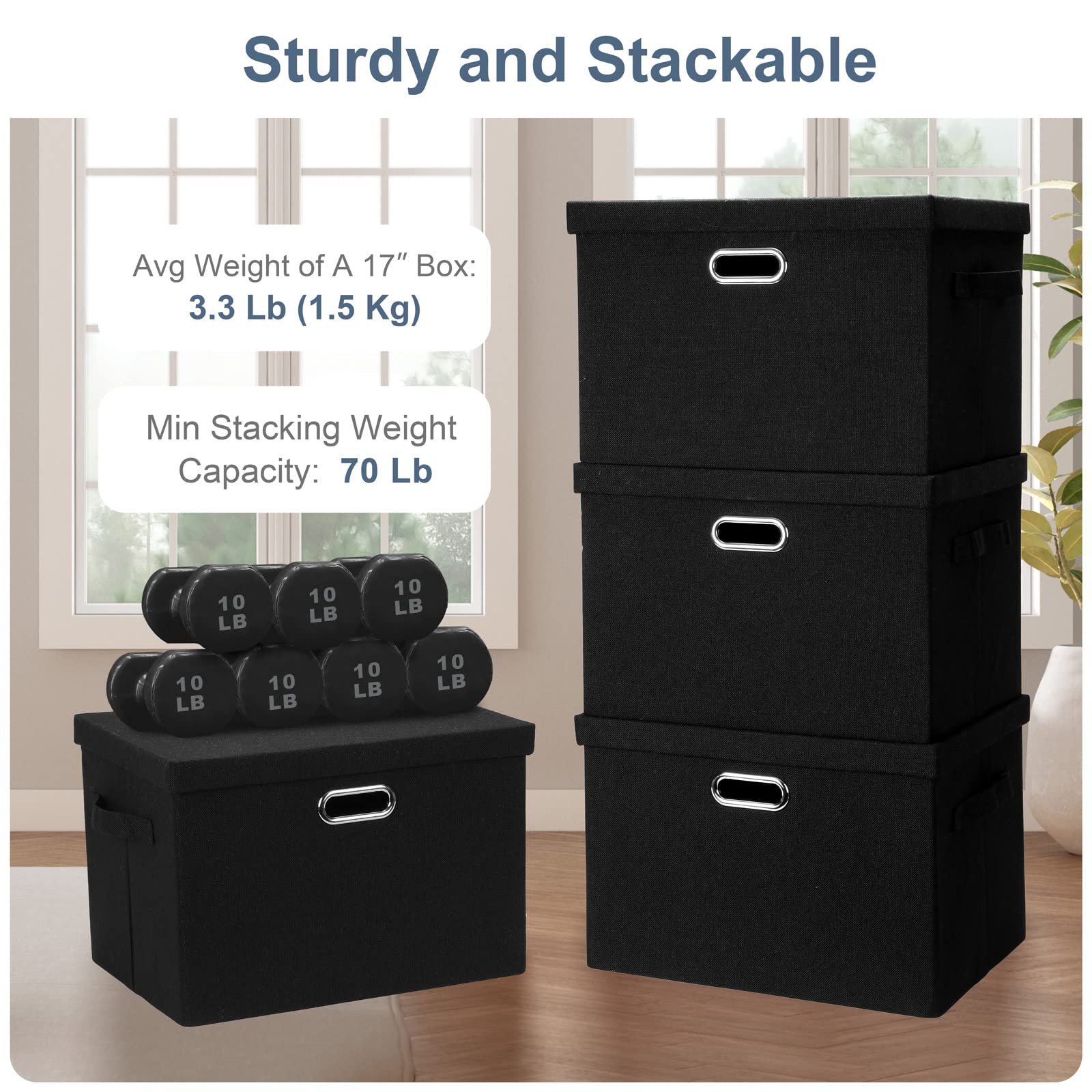 Graciadeco bin with four handles eases transport from closet to room.