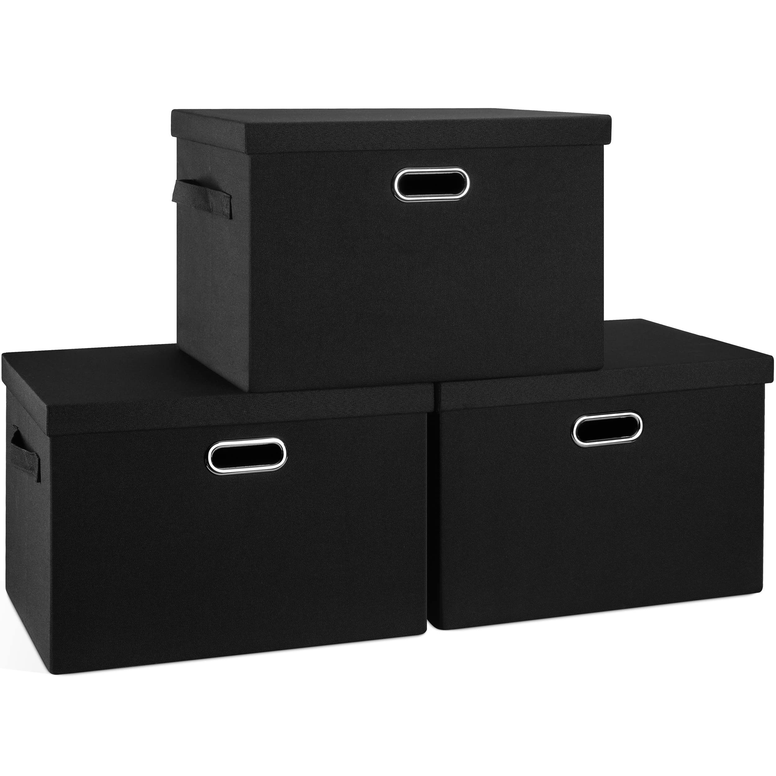 Graciadeco large 17-inch bin with lid offers sturdy, stackable storage for cluttered spaces.
