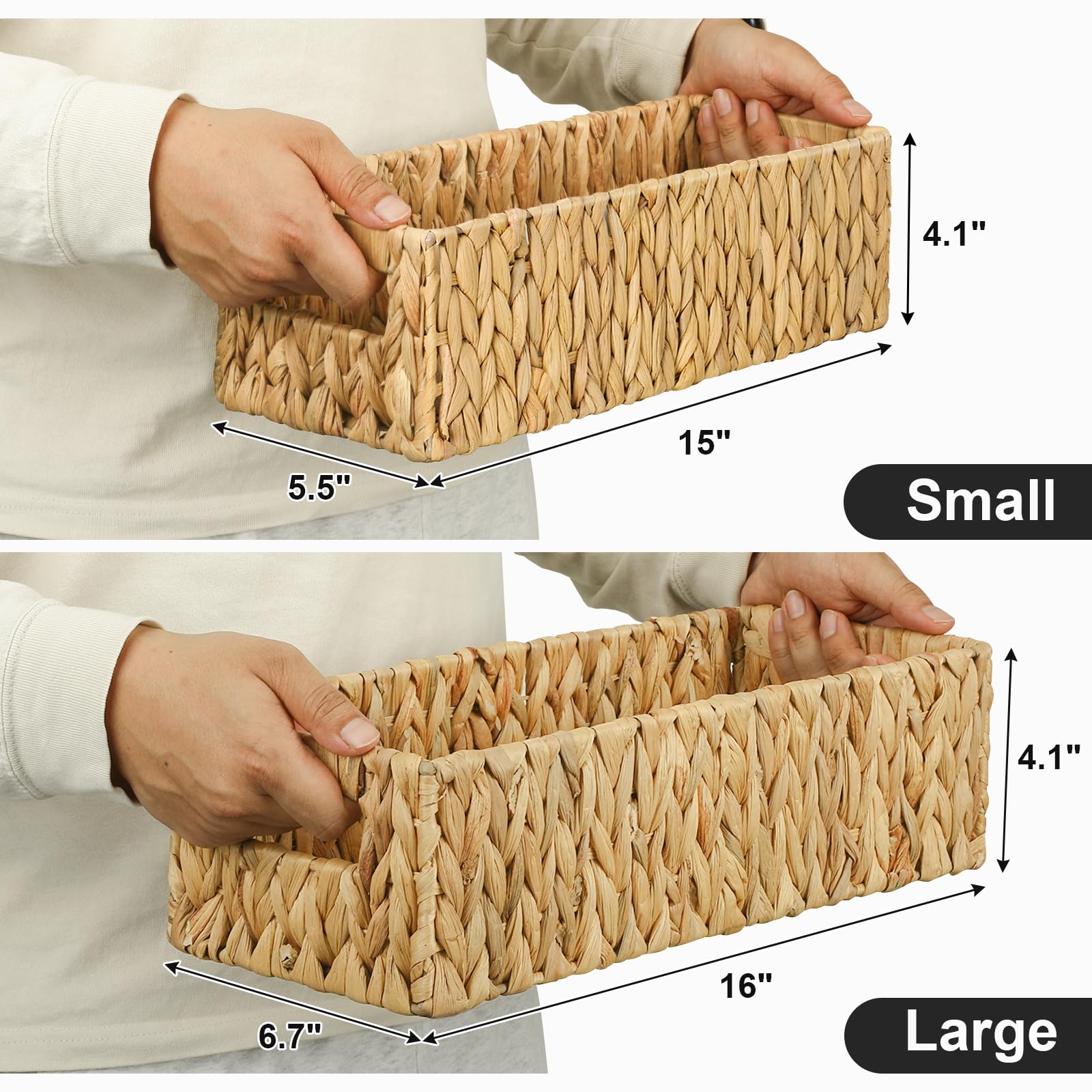 Graciadeco two-pack nesting baskets on toilet tank for compact storage