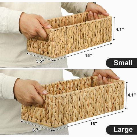 Graciadeco two-pack nesting baskets on toilet tank for compact storage
