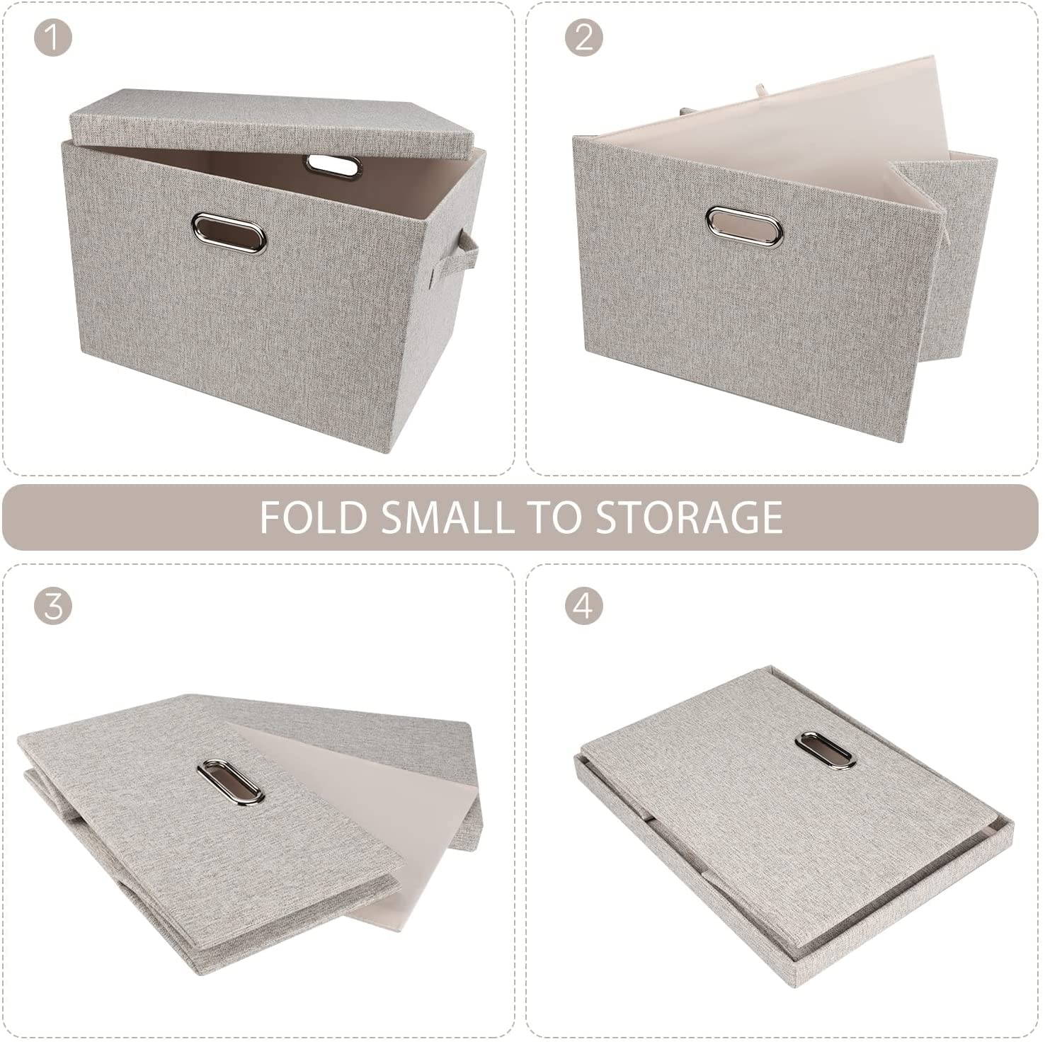 Graciadeco storage bin with sturdy side handles for easy carrying