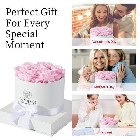 Graclect hands holding rose box, a thoughtful gift idea for mom or partner.