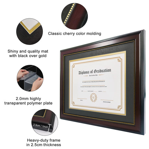 GraduatePro 11x14 frame without mat, clean certificate presentation