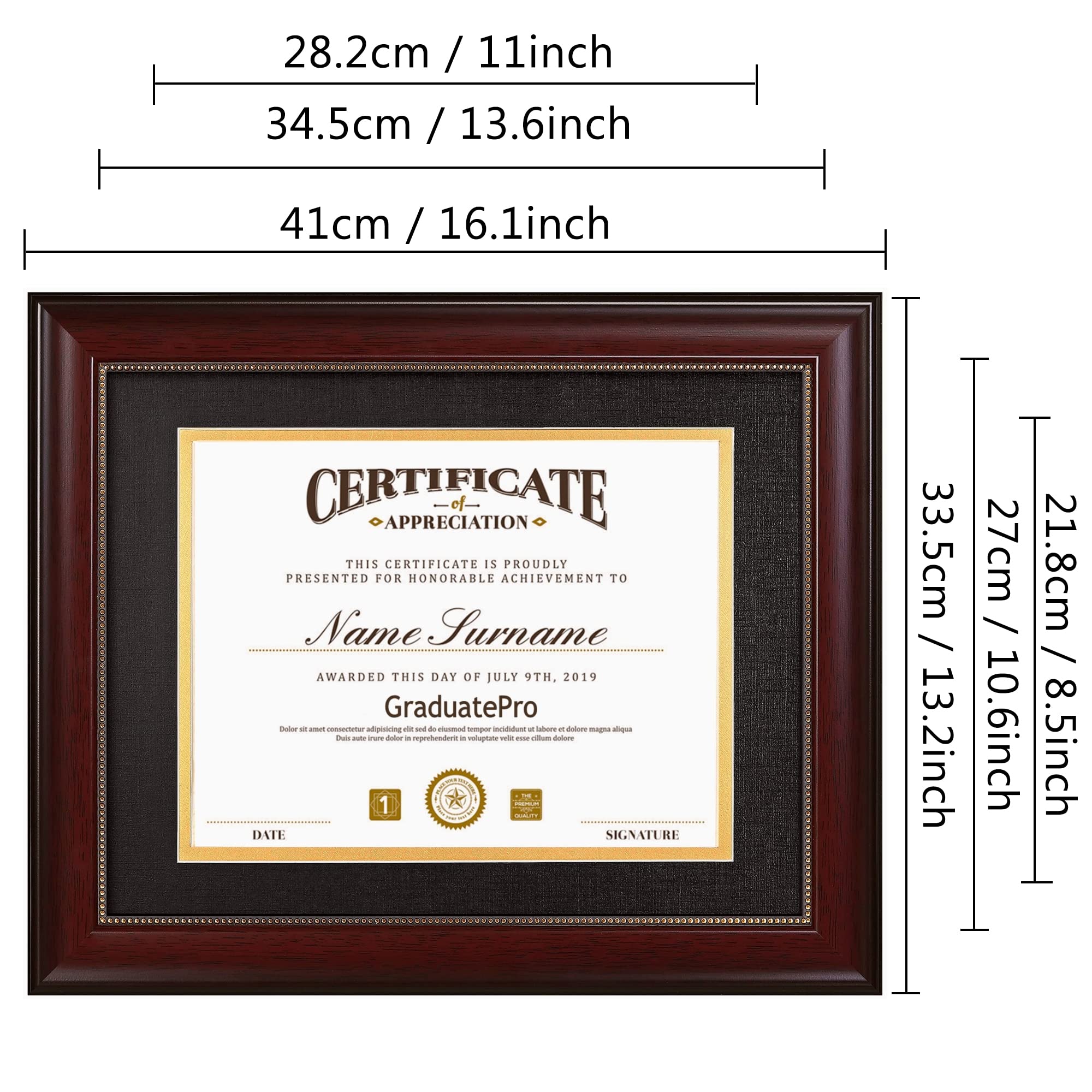 GraduatePro wall-mount frame supports horizontal or vertical display.