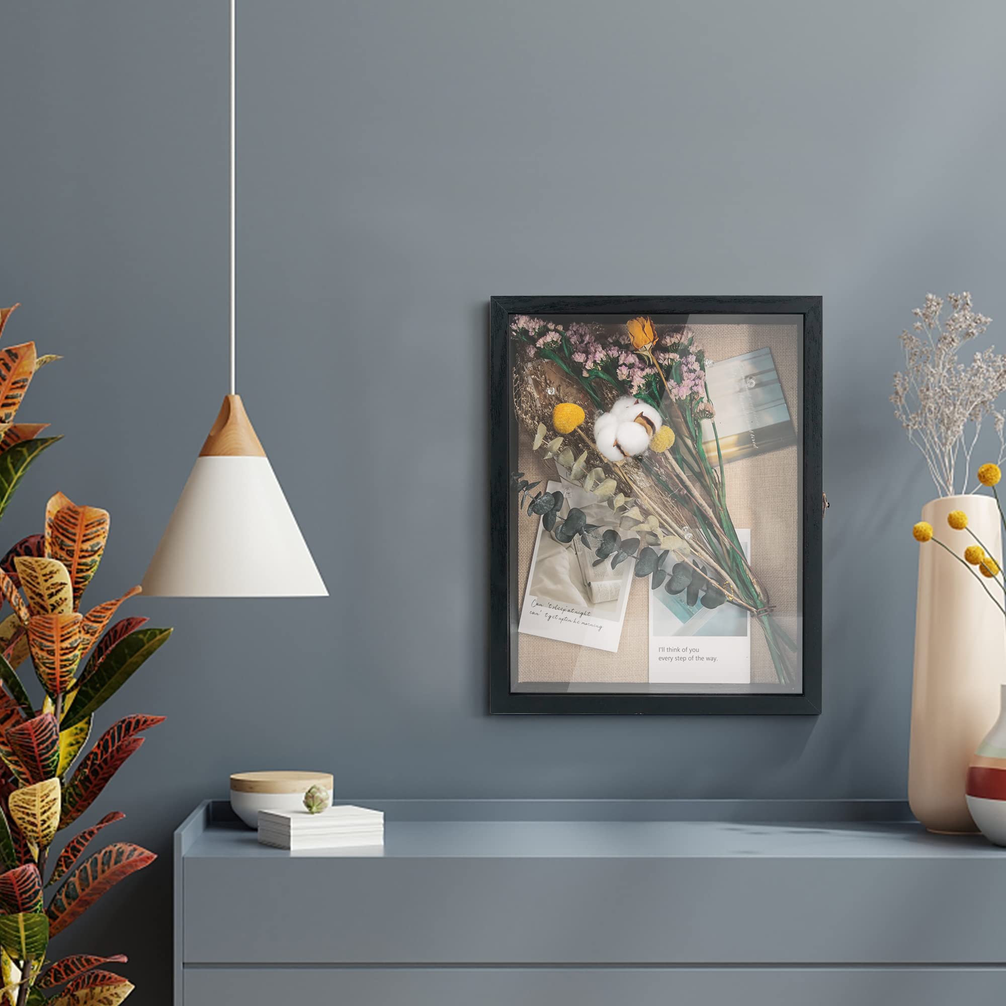 GraduatePro shadow box 11x14 interior linen back creates soft, elegant display for memories.