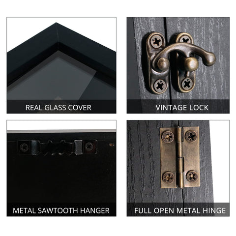GraduatePro shadow box includes wall hooks for easy mounting and display.