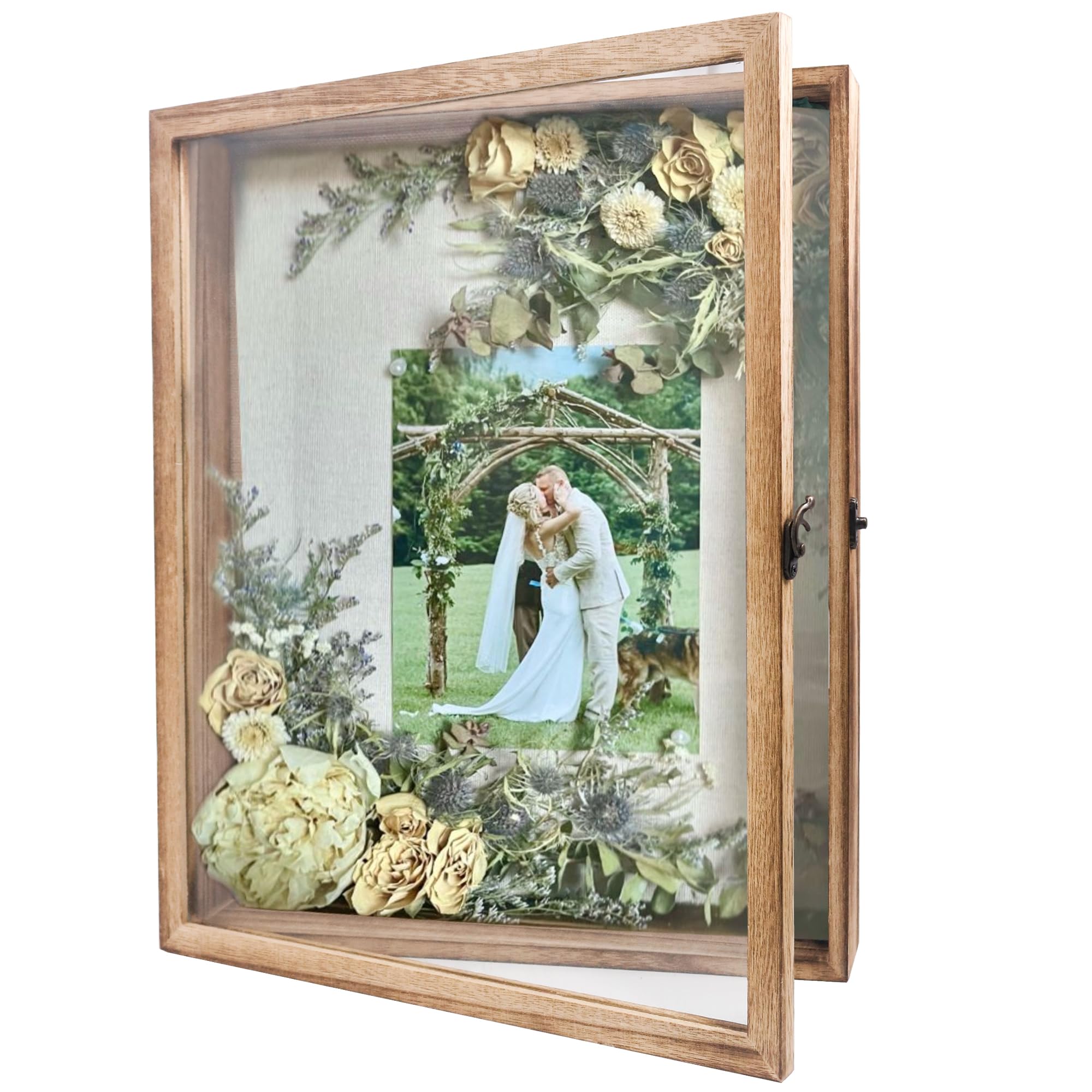 GraduatePro Shadow Box 13x16 front view, ideal for displaying keepsakes with elegant carbonized black framing.