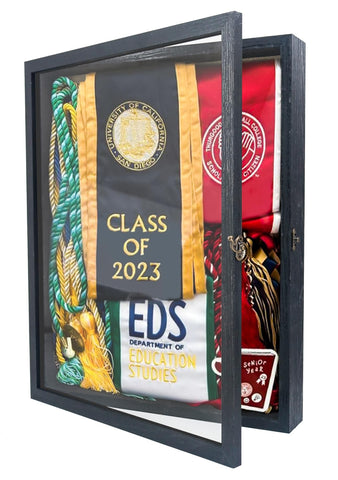GraduatePro Shadow Box 13x16 with linen back displays cherished memories beautifully
