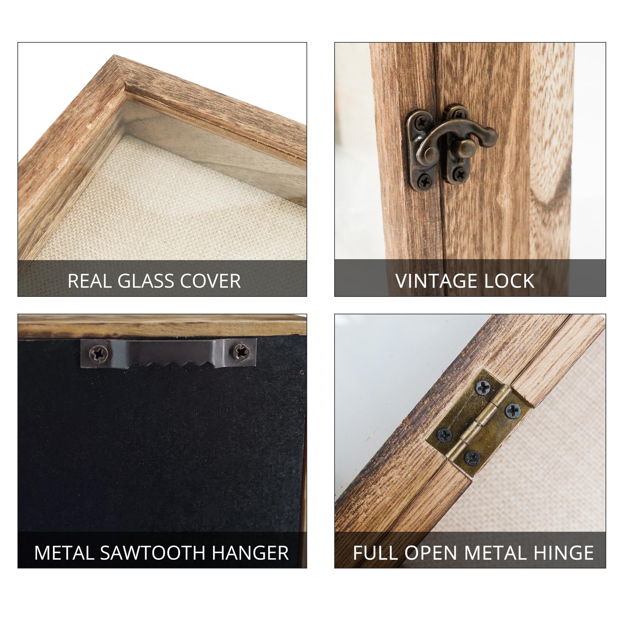GraduatePro Shadow Box 13x16 wood frame delivers durable construction with vintage appeal.