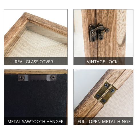 GraduatePro Shadow Box 13x16 wood frame delivers durable construction with vintage appeal.