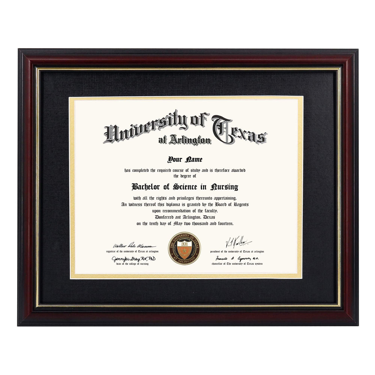 GraduationMall 8.5x11 diploma frame with black over gold mat for elegant diplomas