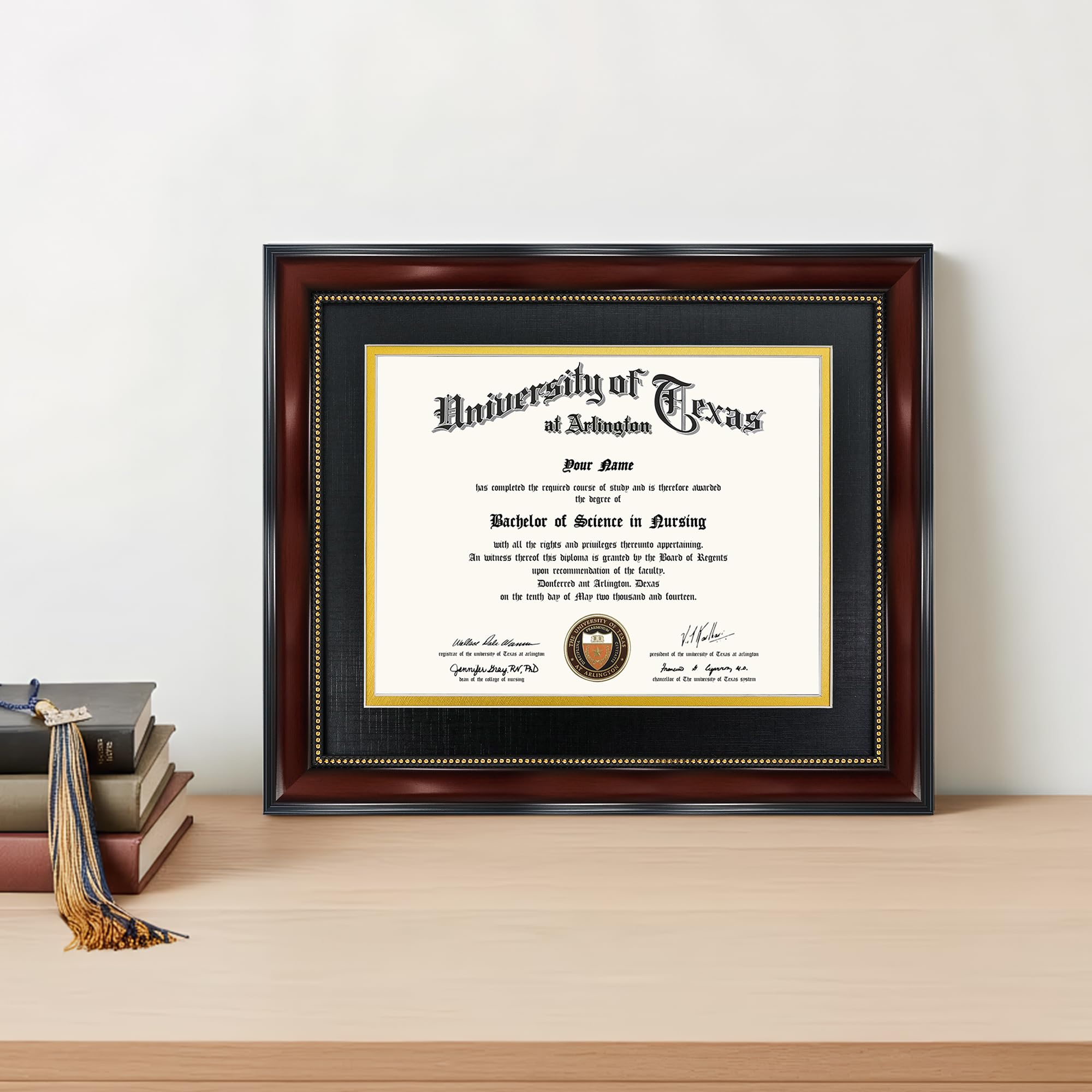 GraduationMall 11x14 frame without mat presents diplomas boldly.